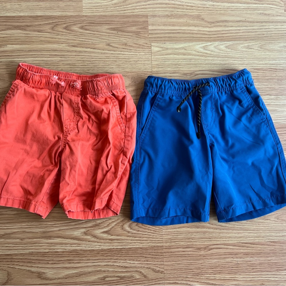 Cat & Jack Bright Coral and Blue Elastic Waistband Shorts
